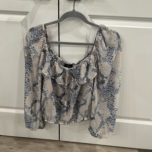 Vici snakeskin off the shoulder top